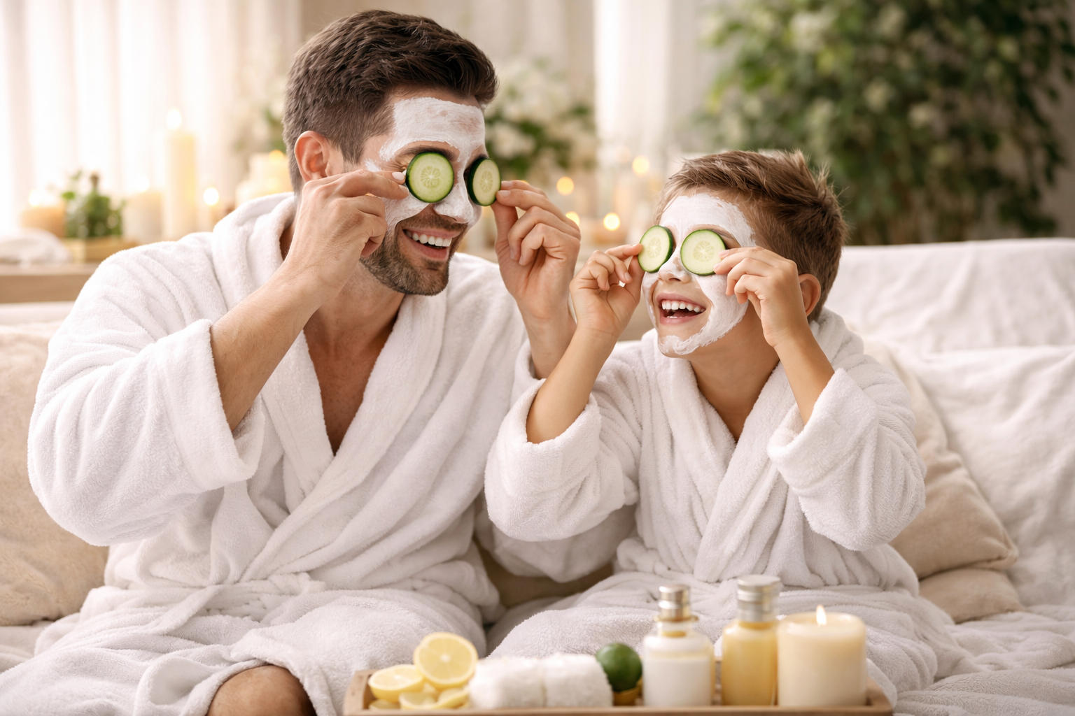 Pai e Filho no SPA: Conexão e Bem-Estar Juntos